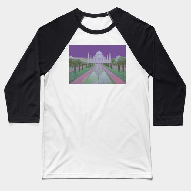 Taj Mahal purple Baseball T-Shirt by QualitySolution